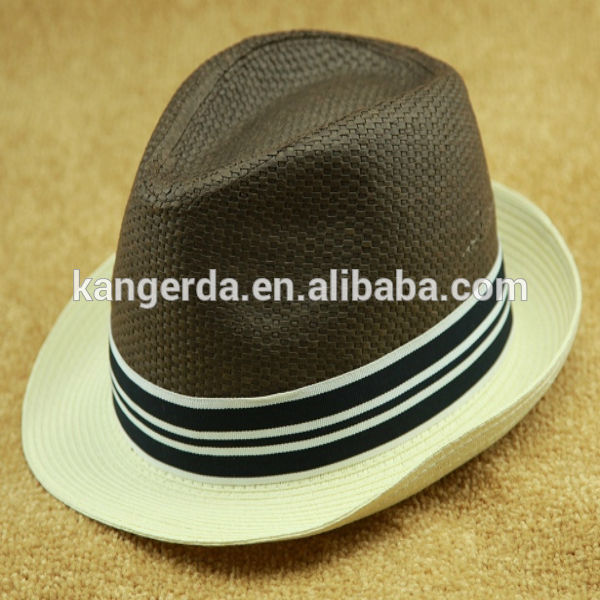 古典的な男性用のわらのフェドーラ帽子-ソフト帽の帽子問屋・仕入れ・卸・卸売り