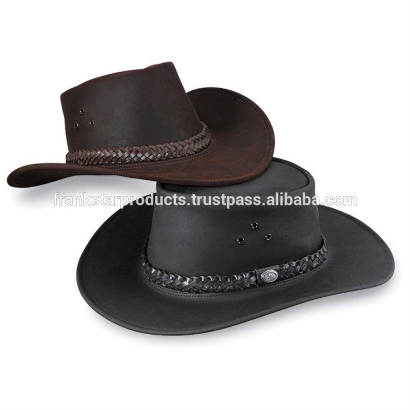 ・黒茶色の革の帽子-カウボーイ帽子問屋・仕入れ・卸・卸売り