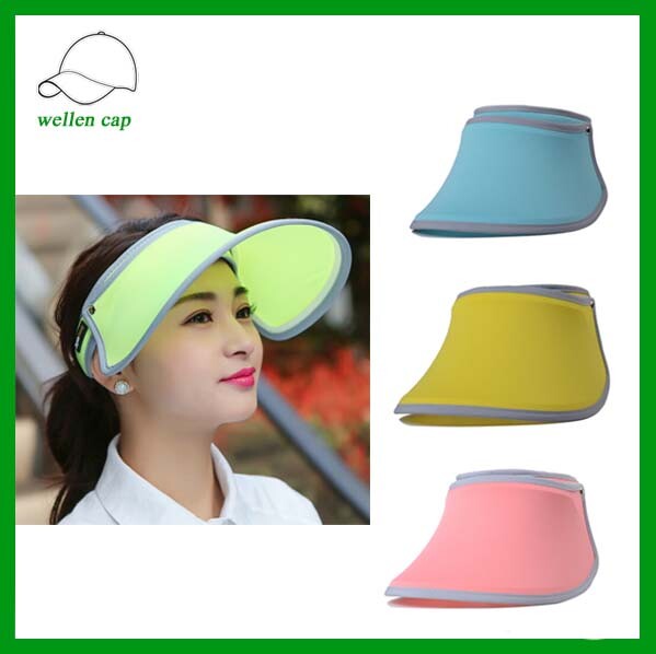 Oemファッション高品質スポーツカスタムバイザーキャップバルク販売softtextile太陽バイザーキャップ-バイザー問屋・仕入れ・卸・卸売り