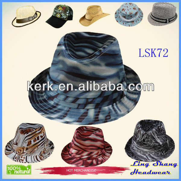 lsf72、 多くの色の生地卸売ファッションフェドーラパーティストアカスタムカウボーイハット-ソフト帽の帽子問屋・仕入れ・卸・卸売り