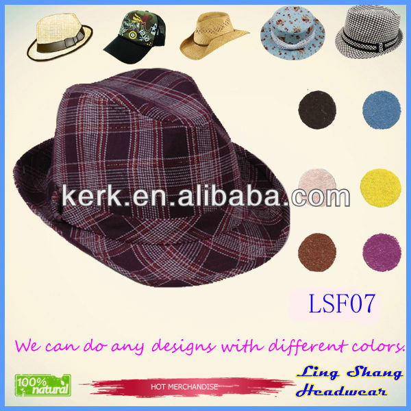 卸売価格2013綿fedoraの帽子ファッションメンズ帽子カウボーイハット、 lsf07-ソフト帽の帽子問屋・仕入れ・卸・卸売り