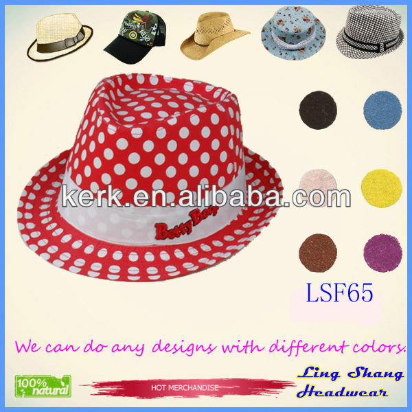 素敵な女の子ファブリック安い工場卸売フェドーラ帽子卸売フェドーラ帽、 lsf65-ソフト帽の帽子問屋・仕入れ・卸・卸売り