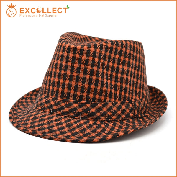 帽子のためのホットな新2015卸売ストライプ帽子パナマ-ソフト帽の帽子問屋・仕入れ・卸・卸売り