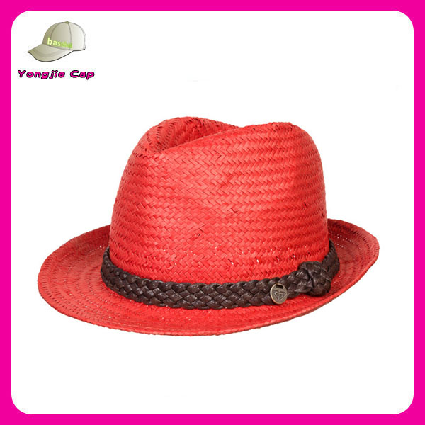 最高品質のプロフェッショナル工場赤フェドーラわら帽子-ソフト帽の帽子問屋・仕入れ・卸・卸売り