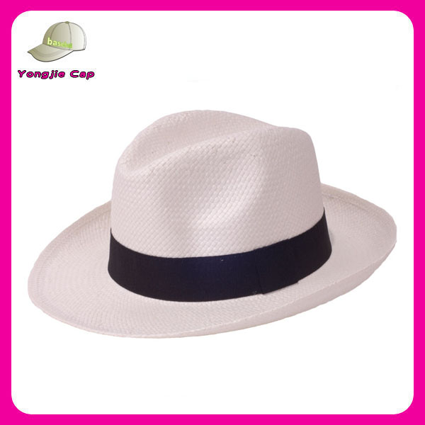 純粋にグローエゴわら白フェドーラ帽子男性フェドーラ-ソフト帽の帽子問屋・仕入れ・卸・卸売り