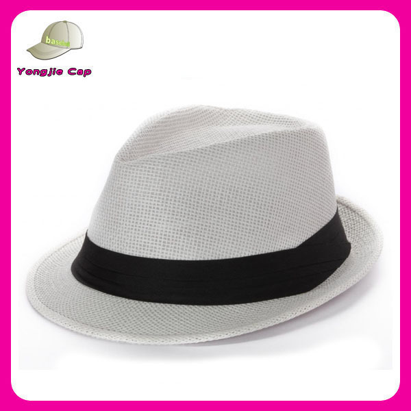 純粋な色ホワイトフェドーラ帽子夏の砂浜-ソフト帽の帽子問屋・仕入れ・卸・卸売り