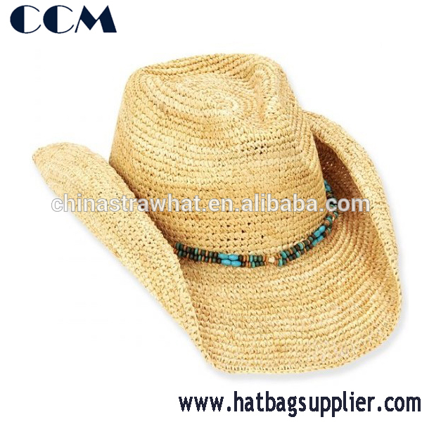 オーストラリアかぎ針編みカウボーイハット自然帽子用夏-カウボーイ帽子問屋・仕入れ・卸・卸売り