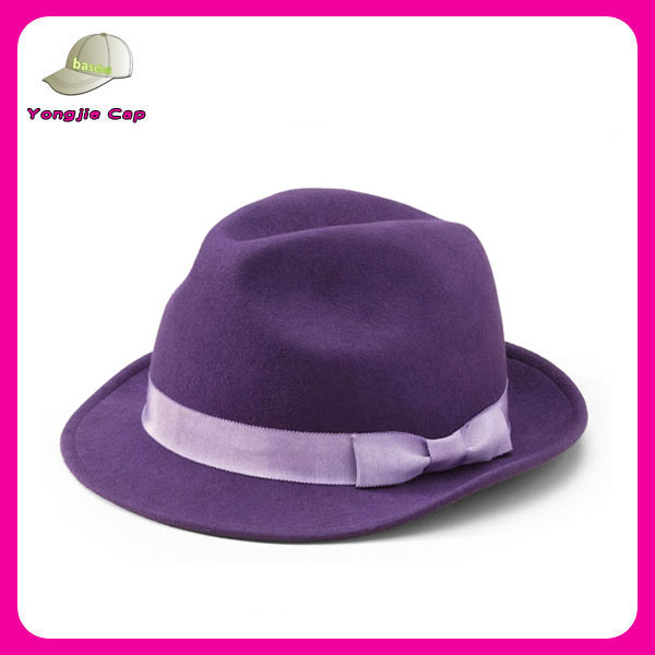 紫色のフェドーラよじ登る色かわいい女の子のための帽子-ソフト帽の帽子問屋・仕入れ・卸・卸売り