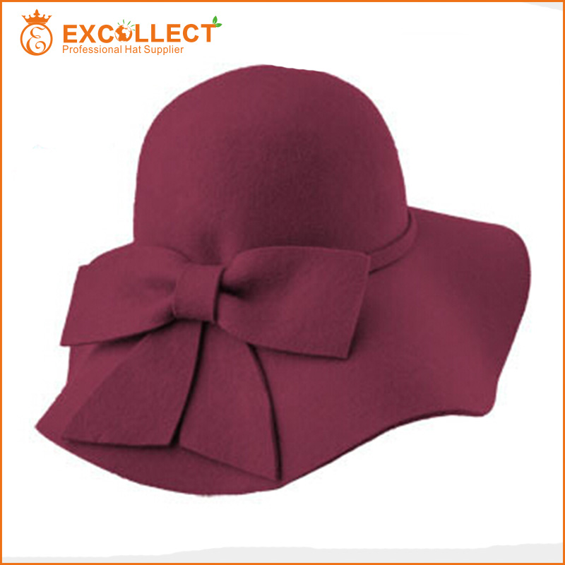 新しいファッション2015ちょう結びの帽子女性フェドーラ帽-ソフト帽の帽子問屋・仕入れ・卸・卸売り