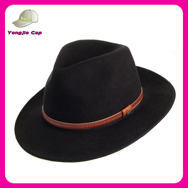 バルクセール昇進安い黒フェドーラ帽子-ソフト帽の帽子問屋・仕入れ・卸・卸売り