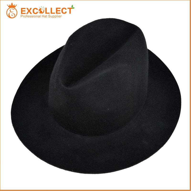 広いつばのフェドーラ帽、 男女兼用安い卸売純粋な広いつばのフェドーラ帽-ソフト帽の帽子問屋・仕入れ・卸・卸売り