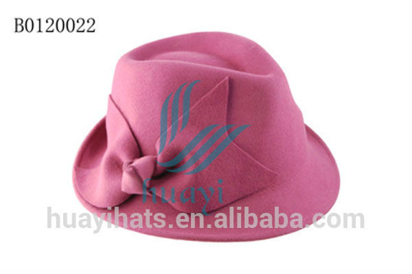 レディスバラ販売のためのウールフェルトフェドーラ帽-ソフト帽の帽子問屋・仕入れ・卸・卸売り