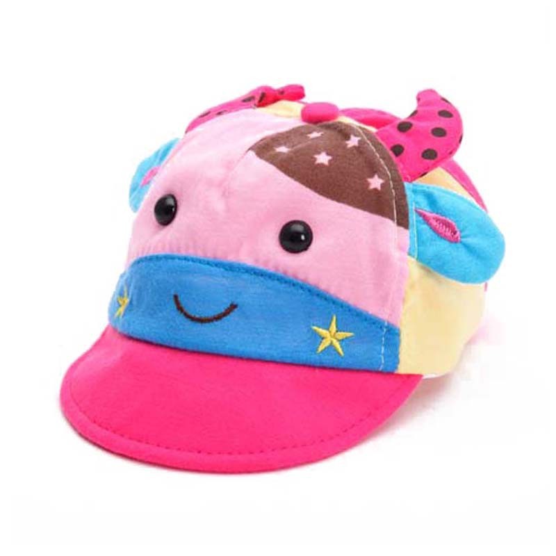 キッズかわいい赤ちゃんキャップ野球帽子カラーマッチング牛パターン調節可能なため3-18ヶ月-ベビーハット＆キャップ問屋・仕入れ・卸・卸売り