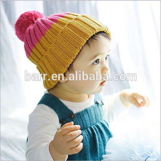 冬暖かい ウール赤ちゃん ボール装飾かわいい冬の帽子キャップ-ベビーハット＆キャップ問屋・仕入れ・卸・卸売り
