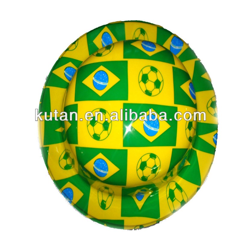 ちゃちなプラスチック製の帽子ブラジルwordcup/プロモーションフットボール帽子/カウボーイハット-パーティーハット問屋・仕入れ・卸・卸売り