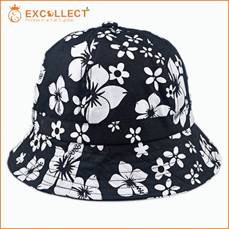 ファッション黒2015に印刷された花の漁師のバケツの帽子、 の漁師のバケツの帽子-バケツハット問屋・仕入れ・卸・卸売り