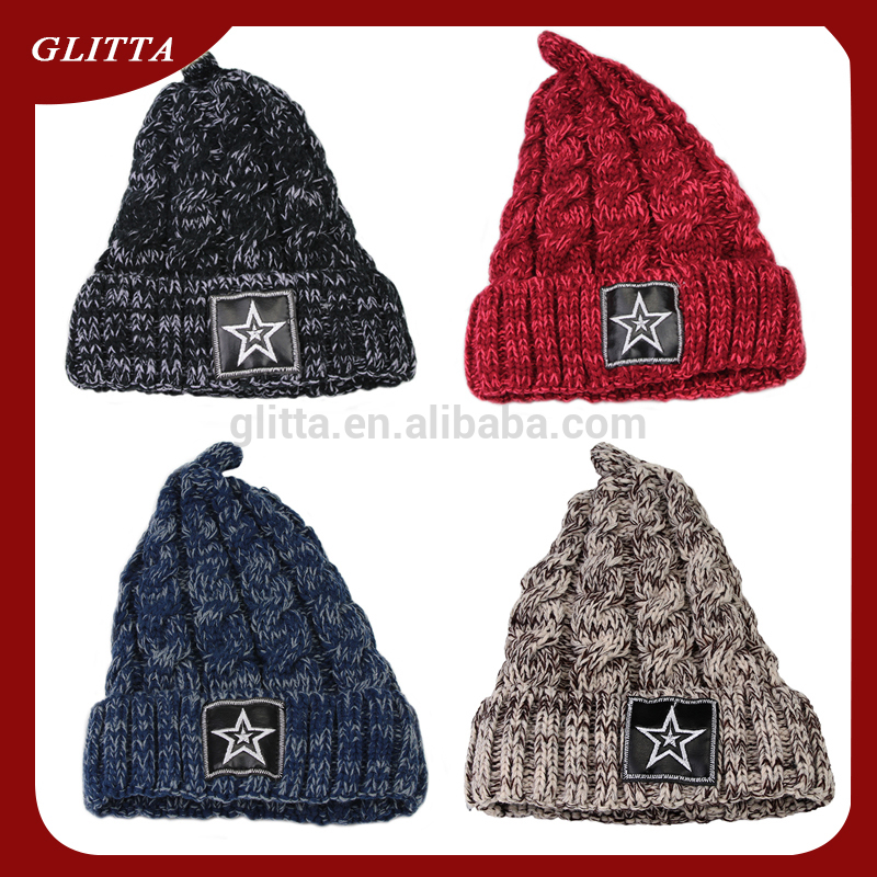 Glitta ホット販売ファッション ブルー歯かぎ針編み帽子、 100% アクリル カスタム ビーニーニット帽子、冬帽子gh001-問屋・仕入れ・卸・卸売り