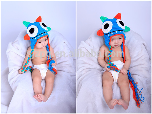 冬新デザインのモンスターの子供のかぎ針編みの帽子-パーティーハット問屋・仕入れ・卸・卸売り