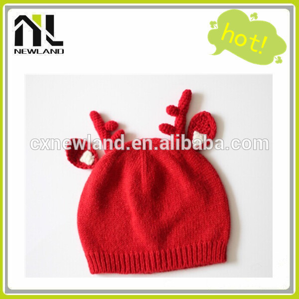 2015クリスマス鹿赤いニット帽子-冬用帽子問屋・仕入れ・卸・卸売り