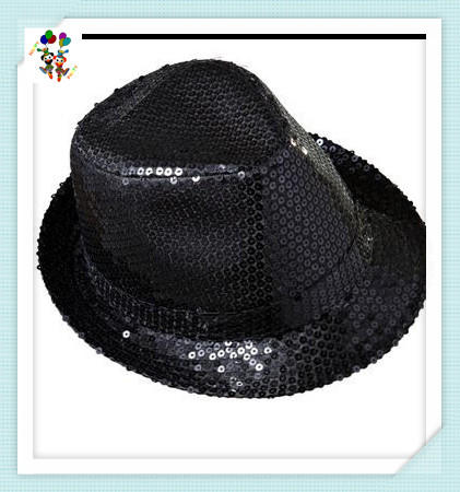 レディースバーレスクファンシードレスブラックスパンコールパーティー帽子HPC-2619-パーティーハット問屋・仕入れ・卸・卸売り