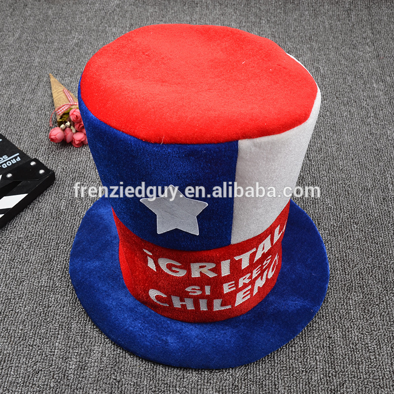 チリ国チームファンサッカーフェルト帽子-パーティーハット問屋・仕入れ・卸・卸売り