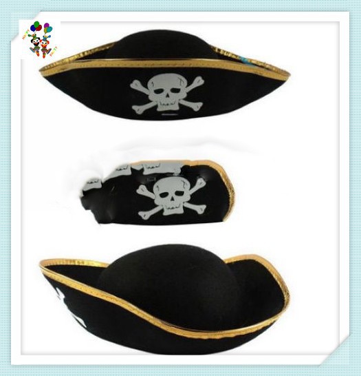 三角帽子黒大人海賊キャプテン海賊hpc-0208ハロウィーンパーティー衣装の帽子-パーティーハット問屋・仕入れ・卸・卸売り