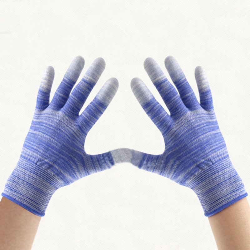 ナイロンpuコーティングされた帯電防止カラフルな作業ニット綿手袋-ナイロン手袋、ミトン問屋・仕入れ・卸・卸売り