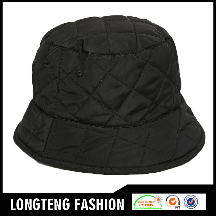 黒パディングナイロン黒い帽子新しいファッションoem付バケットハット-バケツハット問屋・仕入れ・卸・卸売り