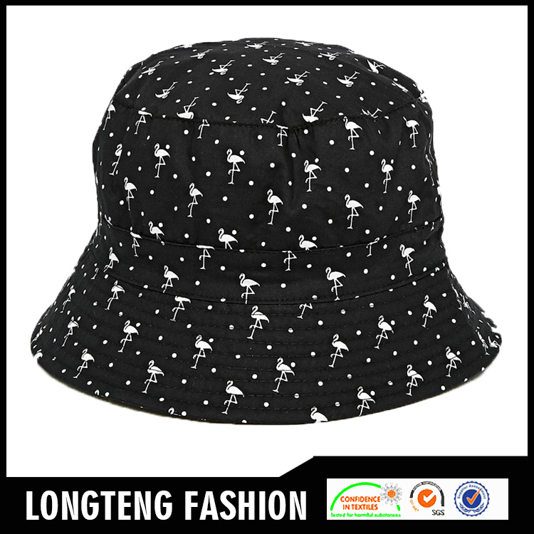 の売却黒2015ファッション帽子をかぶっフラミンゴプリントバケツの帽子-バケツハット問屋・仕入れ・卸・卸売り