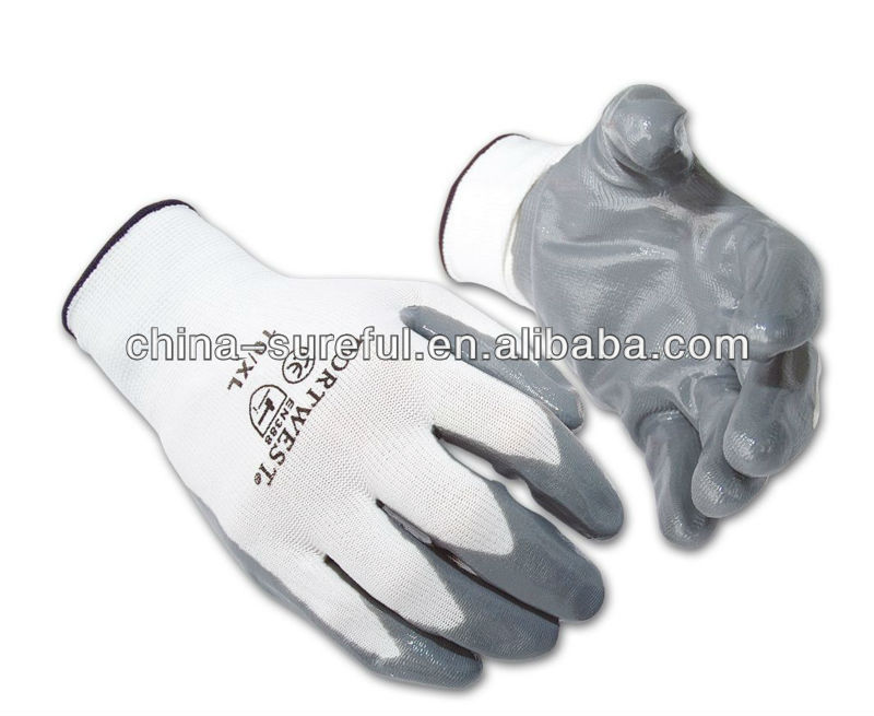 ニトリルコーティングナイロン手袋を作業13グラム-ナイロン手袋、ミトン問屋・仕入れ・卸・卸売り