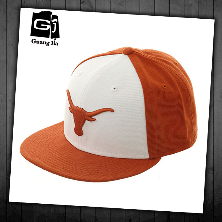 オレンジ刺繍guangjia顔の男性の帽子のためのラウンドスナップバックキャップ-スポーツキャップ問屋・仕入れ・卸・卸売り