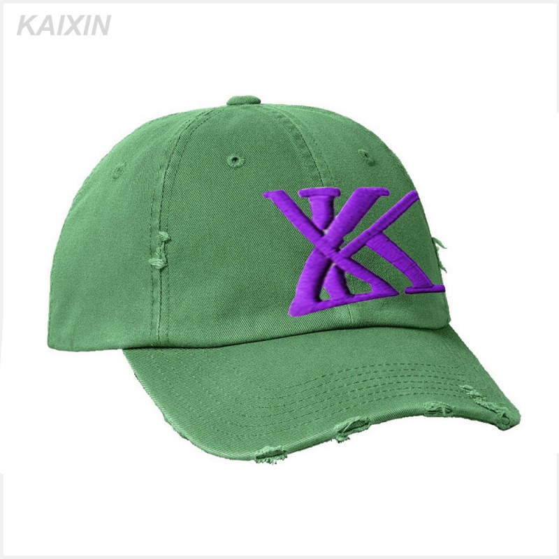 カスタム高品質メンズ刺繍入り綿平野加工ベースボールキャップ-問屋・仕入れ・卸・卸売り