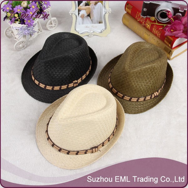 新しい夏のファッション太陽わら帽子ジョーカー紙熱い販売のジャズフェドーラ帽子工場-麦わら帽子問屋・仕入れ・卸・卸売り