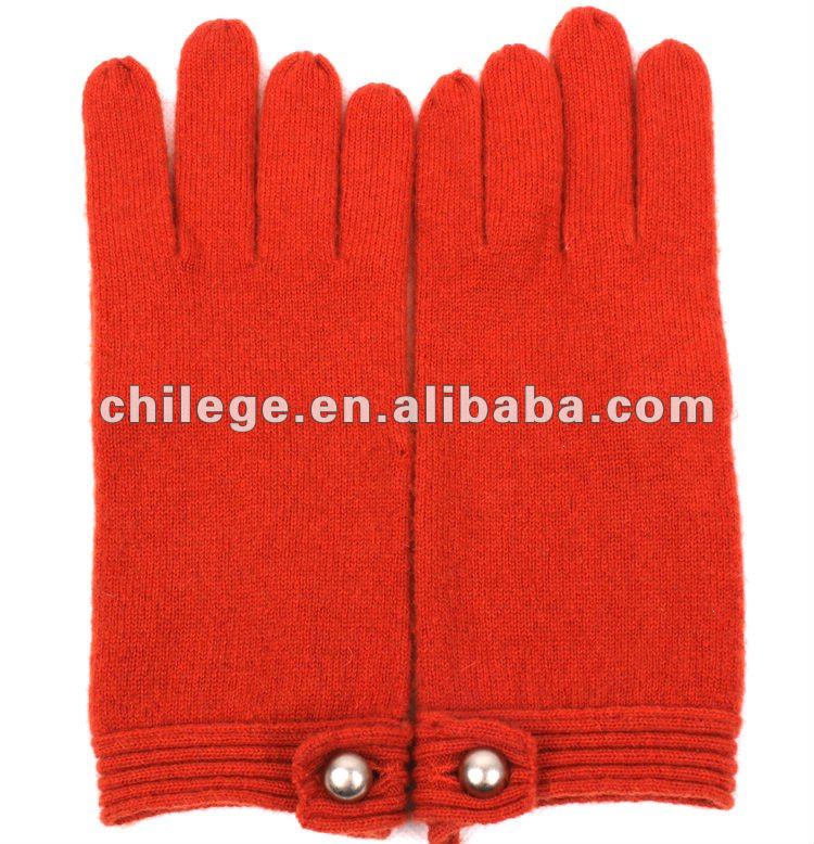 女性の100％ウールニット手袋/ミトンバックル付きの装飾-ウール手袋、ミトン問屋・仕入れ・卸・卸売り