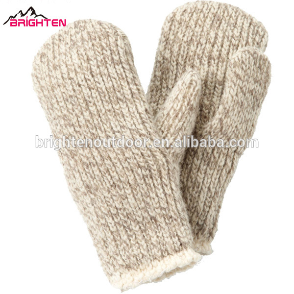 青少年冬暖かいウールニットミトン手袋の卸売-ウール手袋、ミトン問屋・仕入れ・卸・卸売り