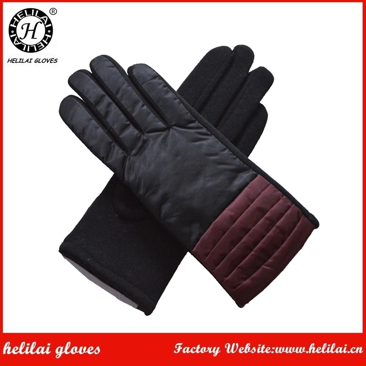 helilaiファブリックの手袋、 黒と赤の女性ファブリックはチェック柔らかい手袋手袋冬の手袋-ウール手袋、ミトン問屋・仕入れ・卸・卸売り