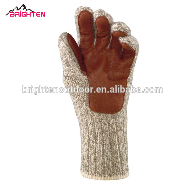 丈夫な革の手のひら高品質のウールの手袋-ウール手袋、ミトン問屋・仕入れ・卸・卸売り