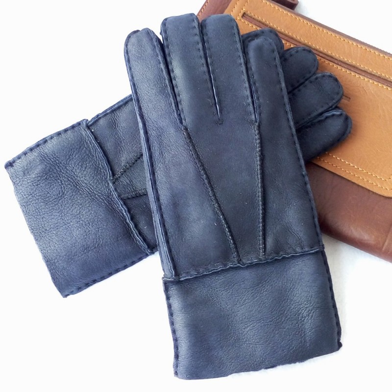パッチワークシープスキンウール1統合革手袋-ウール手袋、ミトン問屋・仕入れ・卸・卸売り