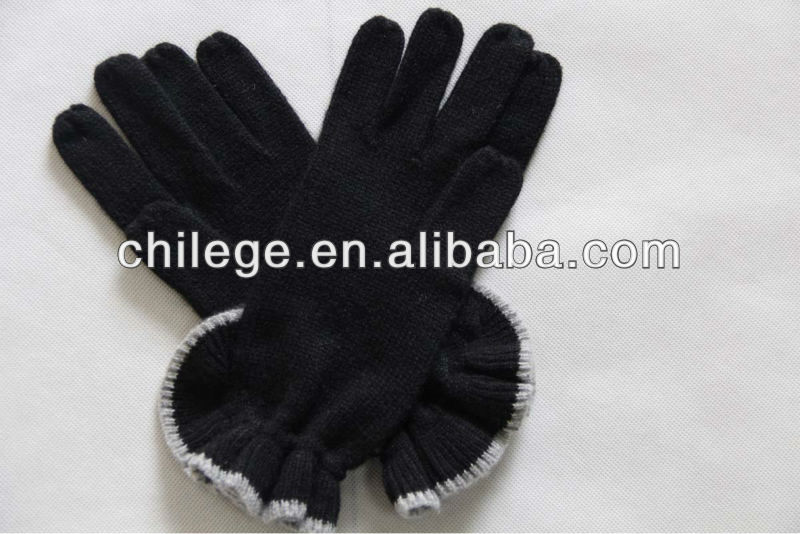 2013の女性カシミヤ織のひだの手袋-カシミヤ手袋、ミトン問屋・仕入れ・卸・卸売り