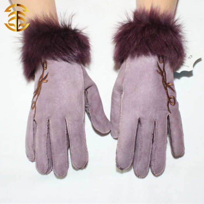 新しいファッション2015シープスキン製ソフトの女性の毛皮のミトン手袋ミトン-カシミヤ手袋、ミトン問屋・仕入れ・卸・卸売り