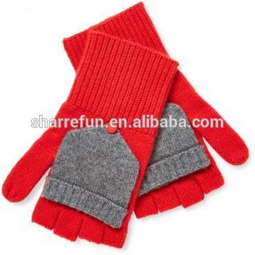 純粋なカシミヤ手袋赤-カシミヤ手袋、ミトン問屋・仕入れ・卸・卸売り
