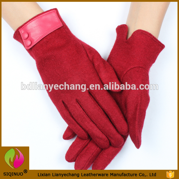 安い卸売ユニセックスウールの手の手袋赤中国での製造-ウール手袋、ミトン問屋・仕入れ・卸・卸売り