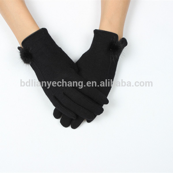ファッションエレガントな手作りの黒2015安いウール手袋女性用-ウール手袋、ミトン問屋・仕入れ・卸・卸売り