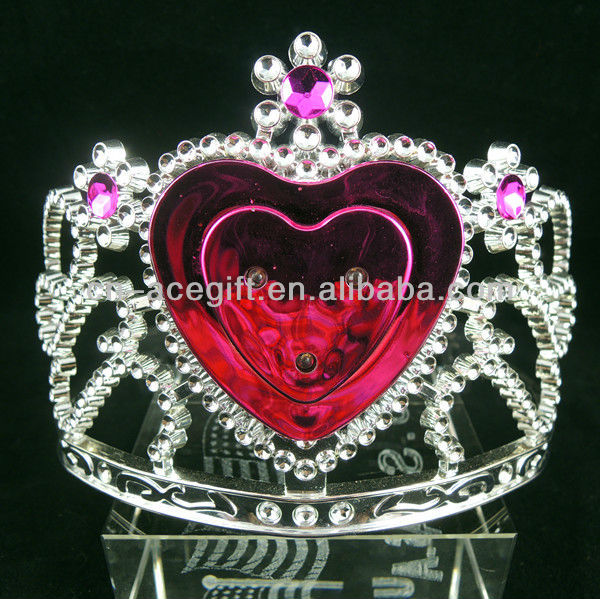 バレンタインのためのプラスチック主導の王冠を点滅-ティアラ問屋・仕入れ・卸・卸売り