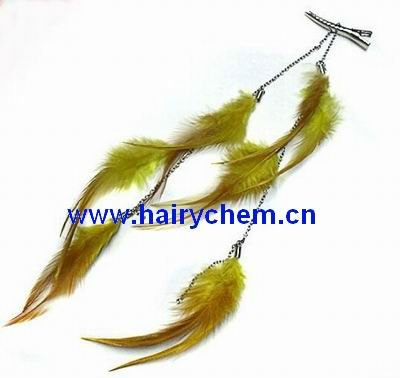 ホット! 長いファッションの羽のヘアクリップ付き( hc- 1014)、 ペイパル、 moq: 10個-ヘアバンド問屋・仕入れ・卸・卸売り