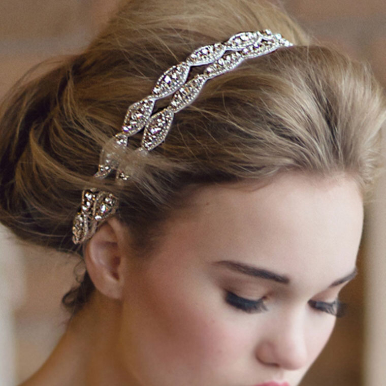 新しいホット2015rhistonesダイヤモンドリボンハンドメイドクリスタルブライダルヘッドバンド-ヘアバンド問屋・仕入れ・卸・卸売り