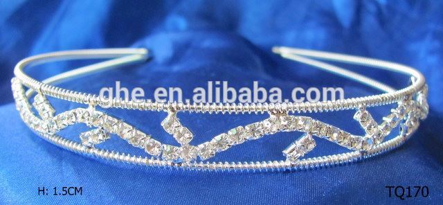 卸売新しいファッションラインストーンの結婚式の王冠ラインストーンのブライダルヘアコーム付きティアラ-ティアラ問屋・仕入れ・卸・卸売り