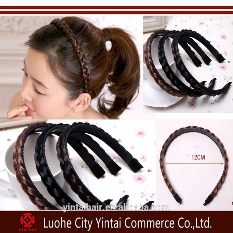 3色ヘッドバンド用女性ウェディングヘアバンドカチューシャプレーテッド編組ヘアアクセサリー-ヘアバンド問屋・仕入れ・卸・卸売り