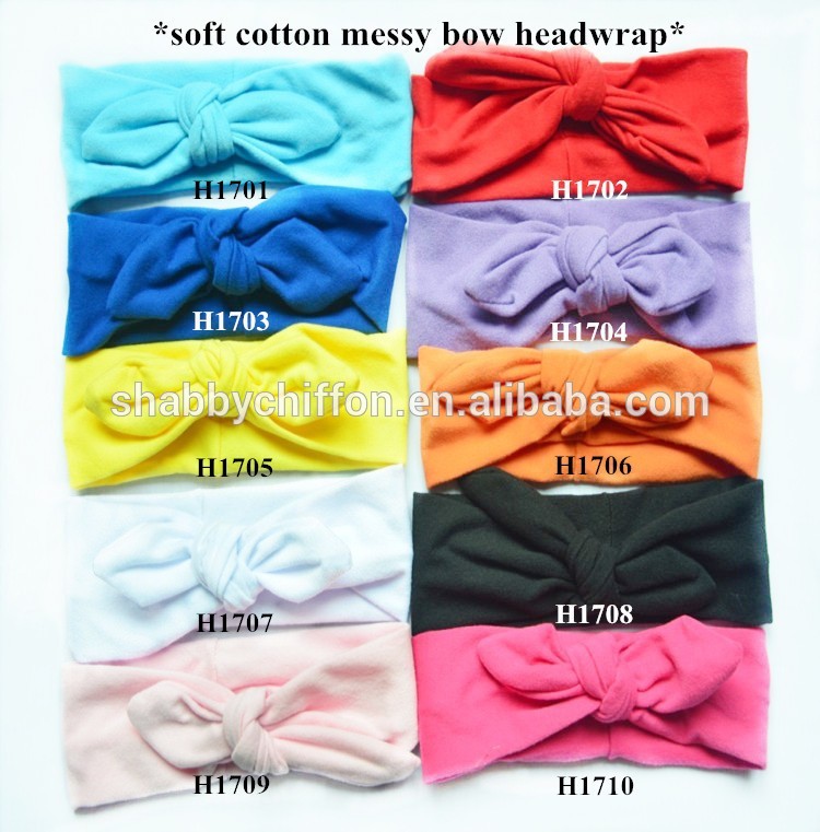 柔らかい綿の弓乱雑なheadwrap、 10点セット、 綿100％-その他ヘッドウエア問屋・仕入れ・卸・卸売り