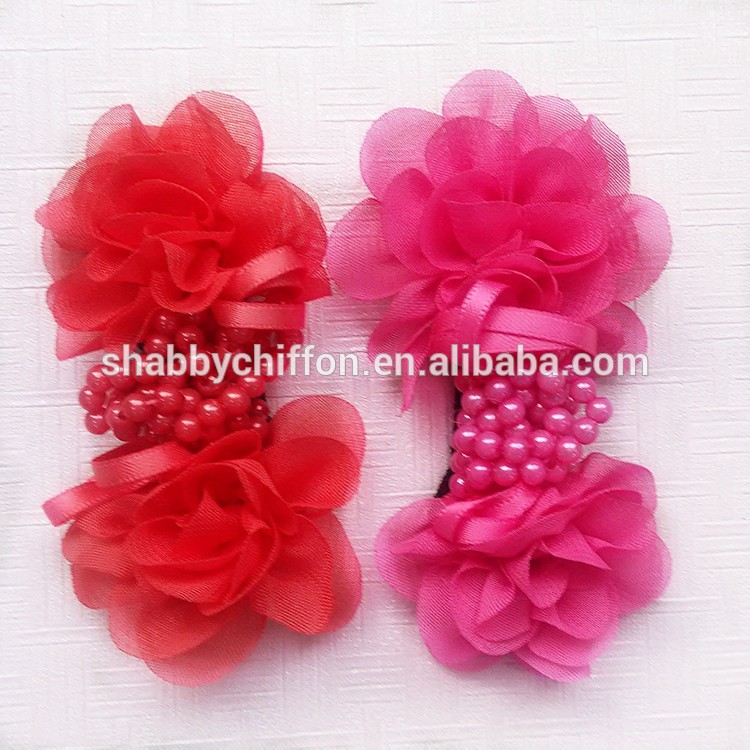 蝶ぼろぼろのトリム- 真珠みすぼらしい花トリム- 真珠の花の卸売-その他ヘッドウエア問屋・仕入れ・卸・卸売り